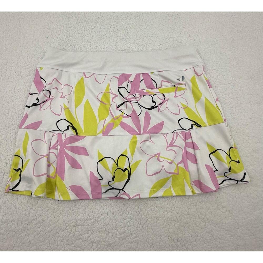 Grand Slam Pink Green Floral Print Pattern Aline Womens Skirt Size‎ Medium